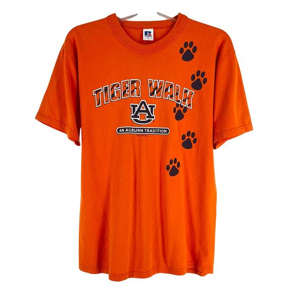 Y2K Auburn University Tiger Rags Tiger Walk Tshirt 2002 vintage - Picture 1 of 7